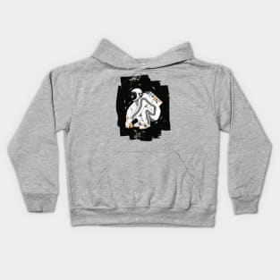 Squatting Gopnik Slav with tracksuit in space T-shirt Kids Hoodie